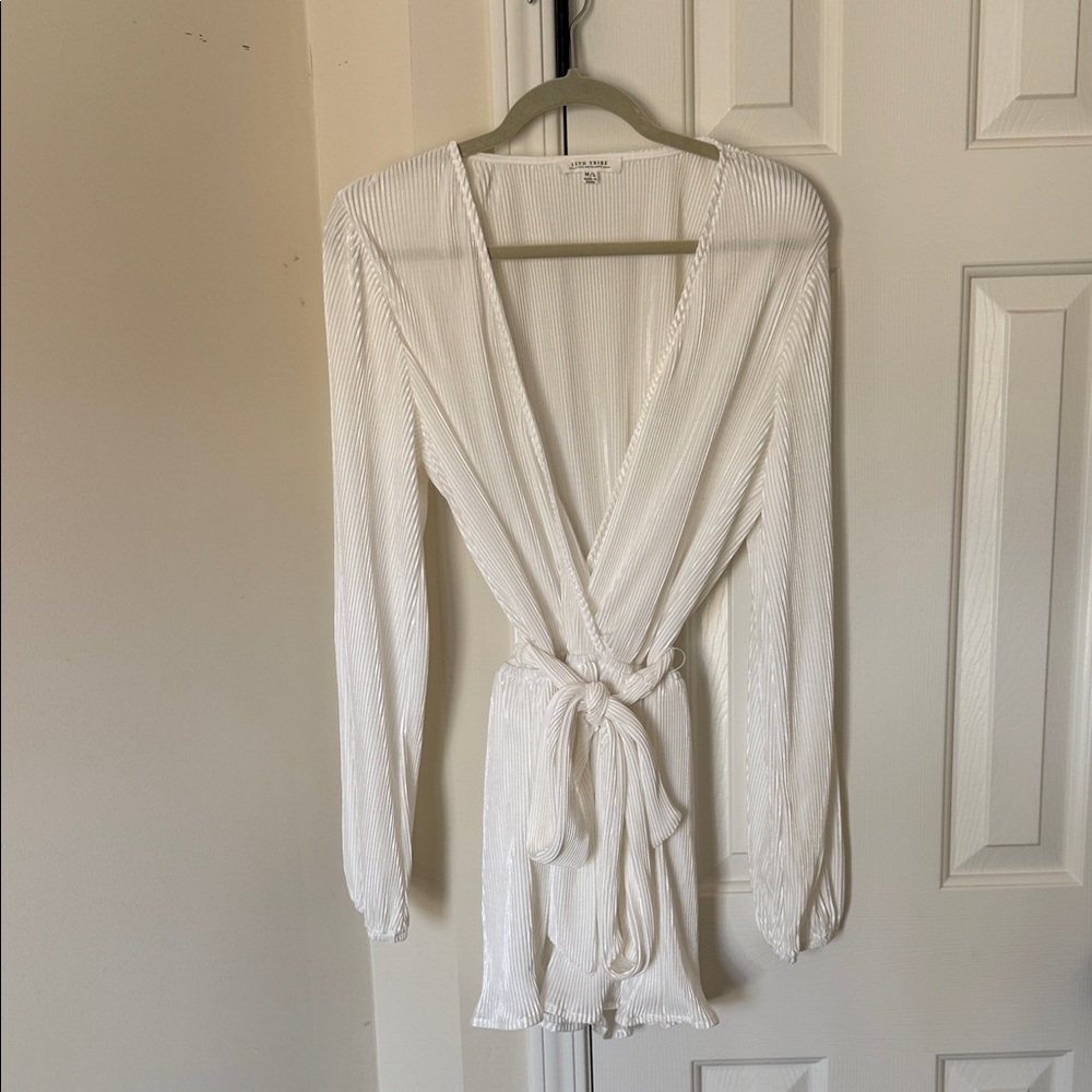 12th Tribe White Textured Romper